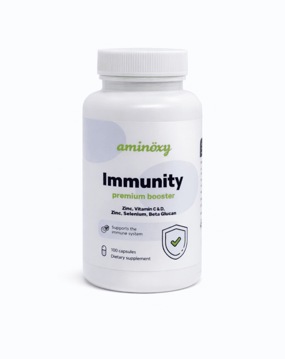 aminöxy Immunity premium booster je špičkový doplnok stravy navrhnutý pre maximálnu podporu imunitného systému. Táto prémiová formula kombinuje kľúčové vitamíny a minerály s vysoko účinným beta glukánom a selénom, čím vytvára nepriestrelný štít pre váš organizmus počas celého roka.