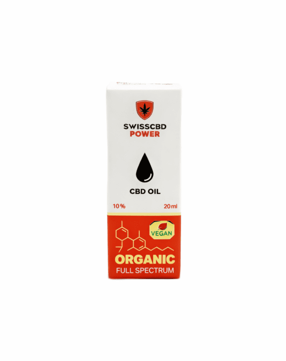 CBD olej (kvapky) 10 % od značky SWISS CBD POWER. Plno spektrálne CBD kvapky ponúkajú 10 % koncentráciu účinnej látky Kanabidiol, pričom majú až 20 ml objem. Nosičom je MCT olej. Uchovávať mimo dosahu detí. Produkt je doplnok stravy a nie je určený na diagnostiku, liečenie alebo prevenciu choroby.