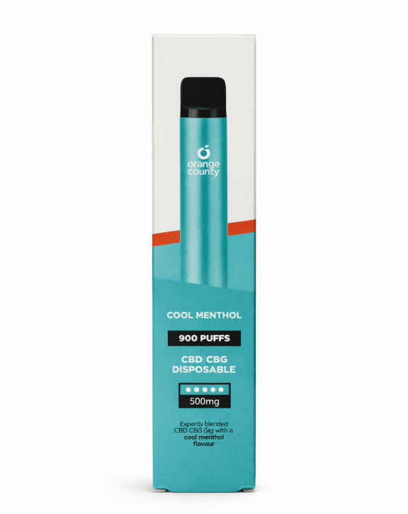 Jednorazová elektronická cigareta OC CBD + CBG vape s príchuťou COOL MENTHOL. Produkt obsahuje 2 ml vysoko-kvalitnej tekutej náplne, kde je k dispozícii ako látka CBD (Kanabidiol), tak aj CBG (Kanabigerol) vrátane širokého spektra kanabinoidov. Dokopy ide o 500 mg kanabinoidov (250 + 250 mg). Batéria vydrží do 900 potiahnutí.