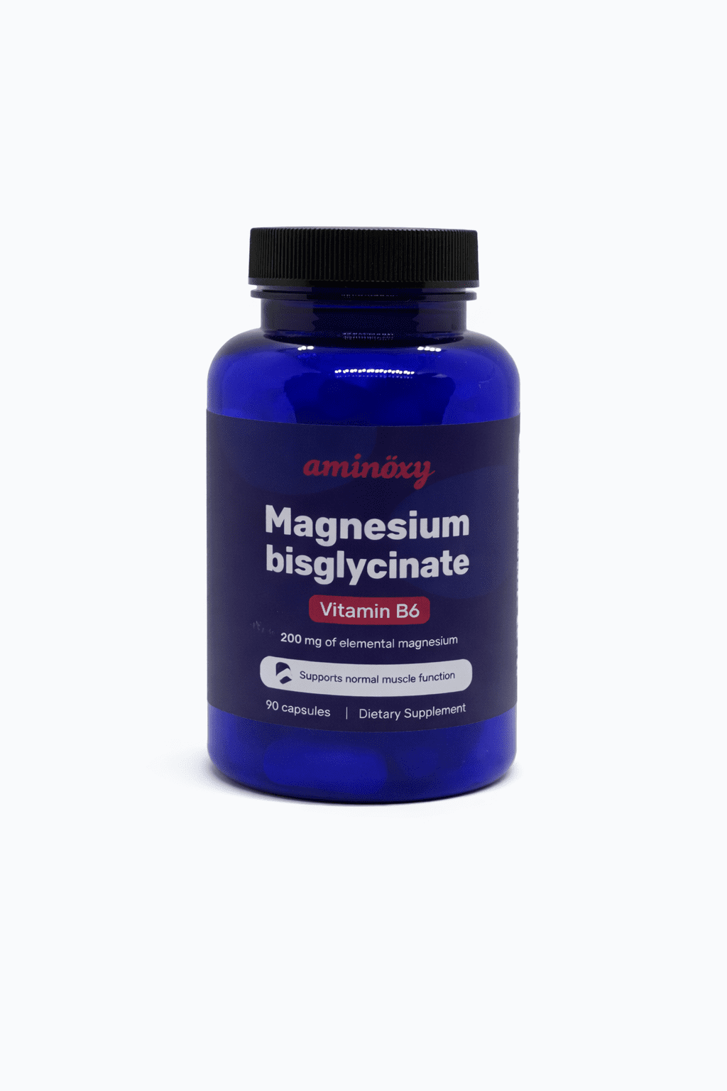 aminöxy Magnesium bisglycinate + Vitamin B6 (90 kapsúl) – Prémiová chelátová forma horčíka pre svaly a regeneráciu