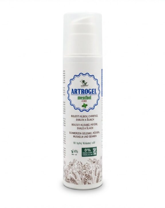 Artrogel Menthol s CBD od CANNABIO pharm je chladivý masážny gél určený na úľavu pri bolestiach kĺbov, šliach, chrbtice a svalov. Produkt je vhodný pre každodenné použitie a poskytuje osviežujúci chladivý efekt, ktorý zmierňuje napätie a podporuje regeneráciu namáhaných oblastí. Objem: 200 ml
