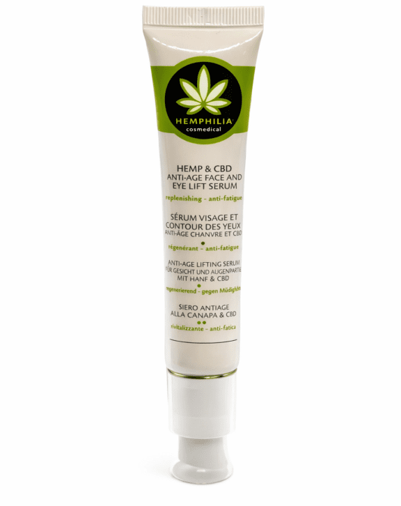 CBD Anti-Age Lift Sérum na tvár a oči (30 ml) od renomovanej talianskej značky Hemphilia je luxusný organický produkt určený na omladenie a regeneráciu pokožky. Vlastnosti: Obnovuje hustotu a pružnosť pokožky tváre Pôsobí proti známkam únavy a starnutia Pomáha redukovať výskyt jemných vrások a jemných liniek Certifikovaná organická kozmetika od Biocertitalia (číslo 74 – 020) Použitie: Naneste niekoľko kvapiek séra na čistú pokožku tváre a okolie očí, jemne vmasírujte krúživými pohybmi až do úplného vstrebania. Používajte ráno a večer, ideálne pred hydratačným krémom.