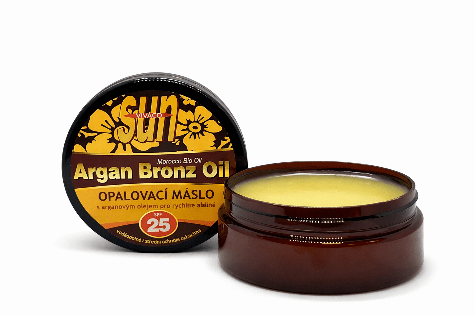 Opaľovacie maslo s arganovým olejom pre rýchle zhnednutie SPF 6, 10, 15, 25 VIVACO 200 ml