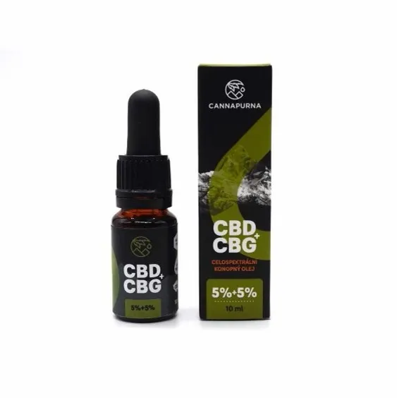 Full spectrum kvapky Cannapurna CBD + CBG 10% (5 % + 5 %). Vysoko-kvalitný 10ml CBD + CBG olej ponúka 500 mg CBD + 500 mg CBG aj plné spektrum kanabinoidov. 500 mg CBD 500 mg CBG 10 ml objem Full Spectrum