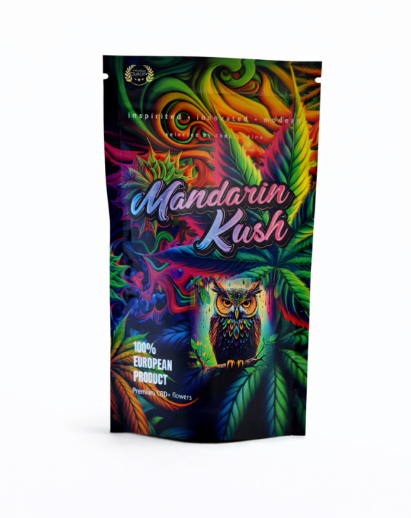TH8C konopné kvety od značky CBDpredajňa. Odroda Mandarin Kush. Ide o 1 gramové balenie.